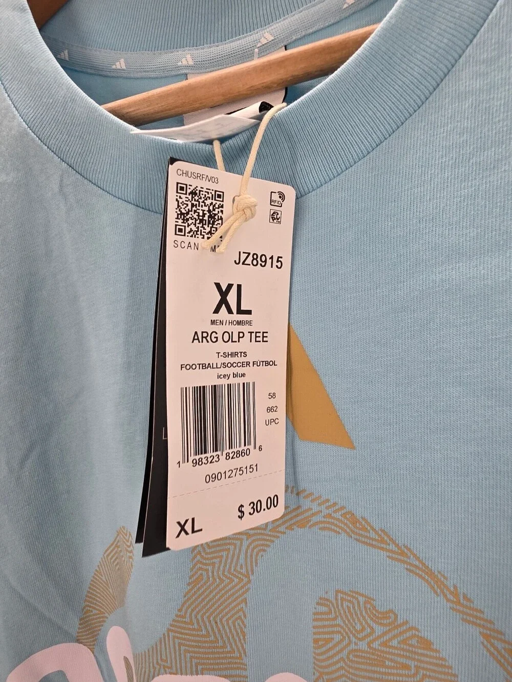 Adidas Argentina FIFA World Cup Icey Blue T-Shirt XL
